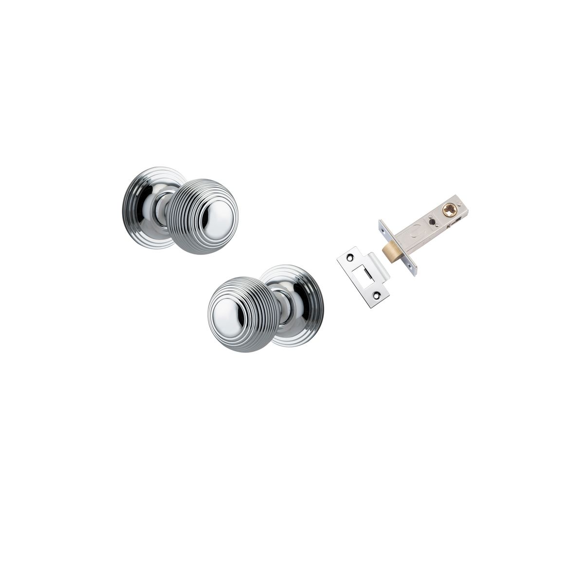 0224KPASS60 - Guildford Knob - Round Rose Passage Kit - Polished Chrome - Passage