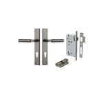 16750KENTR60KK - Berlin Lever - Rectangular Backplate Entrance Kit with High Security Lock - Graphite PVD - Entrance
