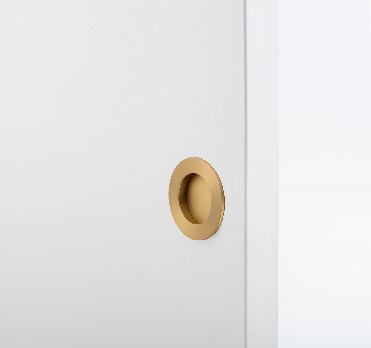 21792 - Round Flush Pull - Brushed Brass - Passage