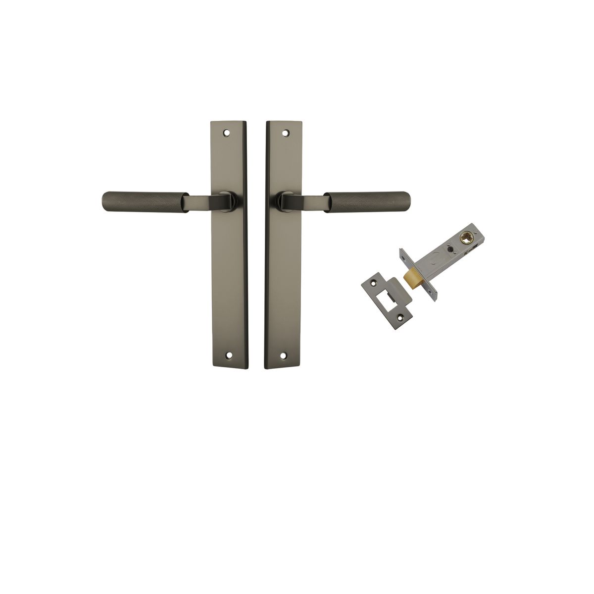 16852KPASS60 - Brunswick Lever - Rectangular Backplate Passage Kit - Graphite PVD - Passage
