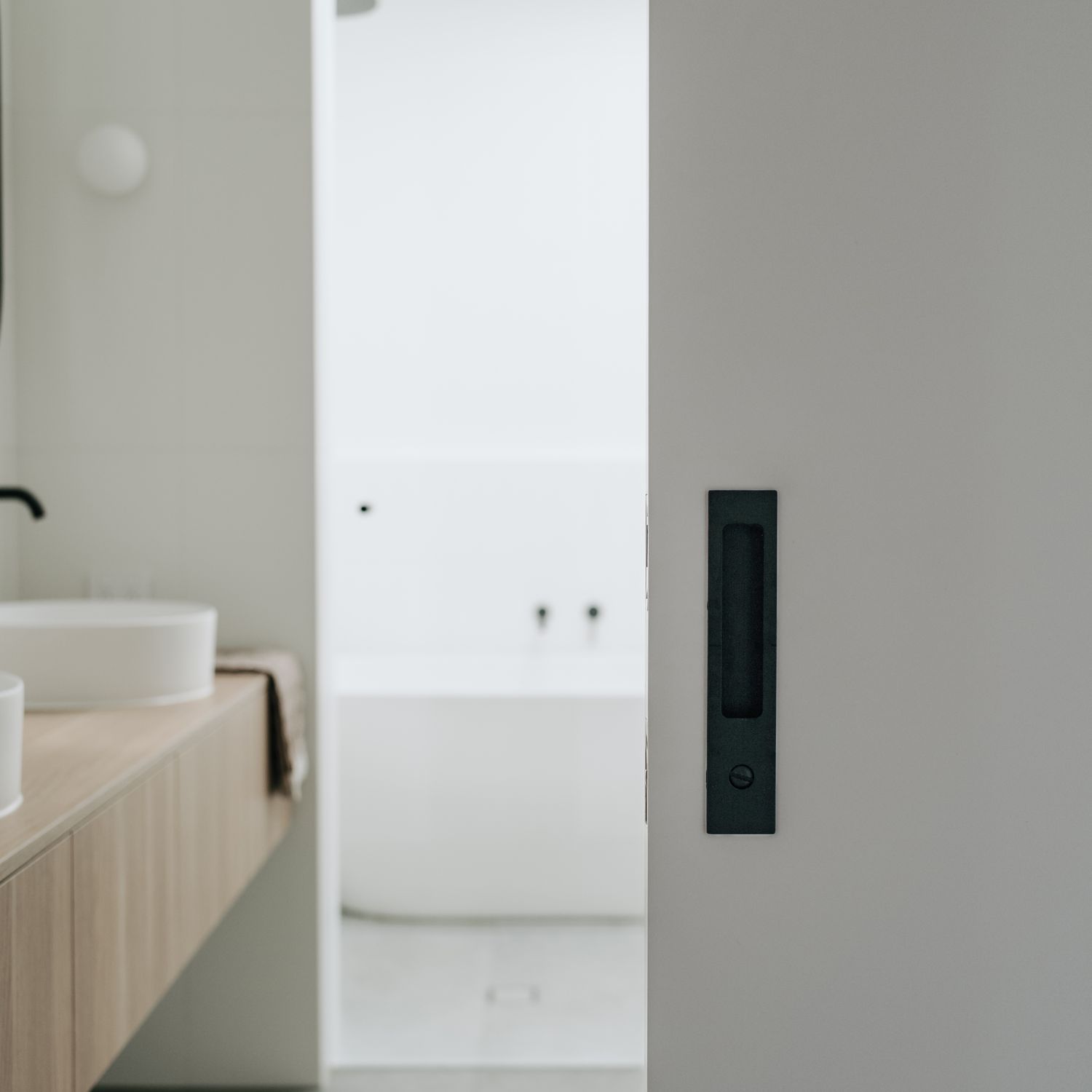 21411E - Rectangular Sliding Door Pull Entrance Kit with High Security Lock - Signature Brass - Entrance