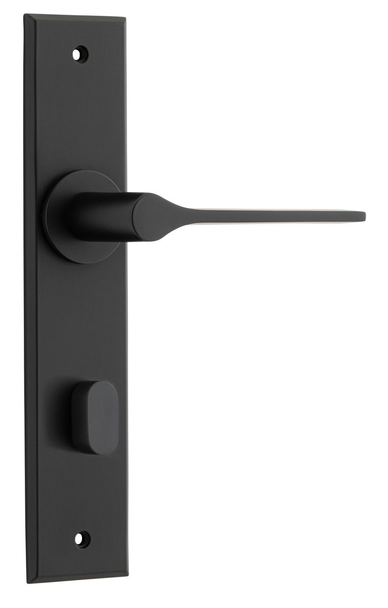 12758P85 - Como Lever - Chamfered Backplate - Matt Black - Privacy