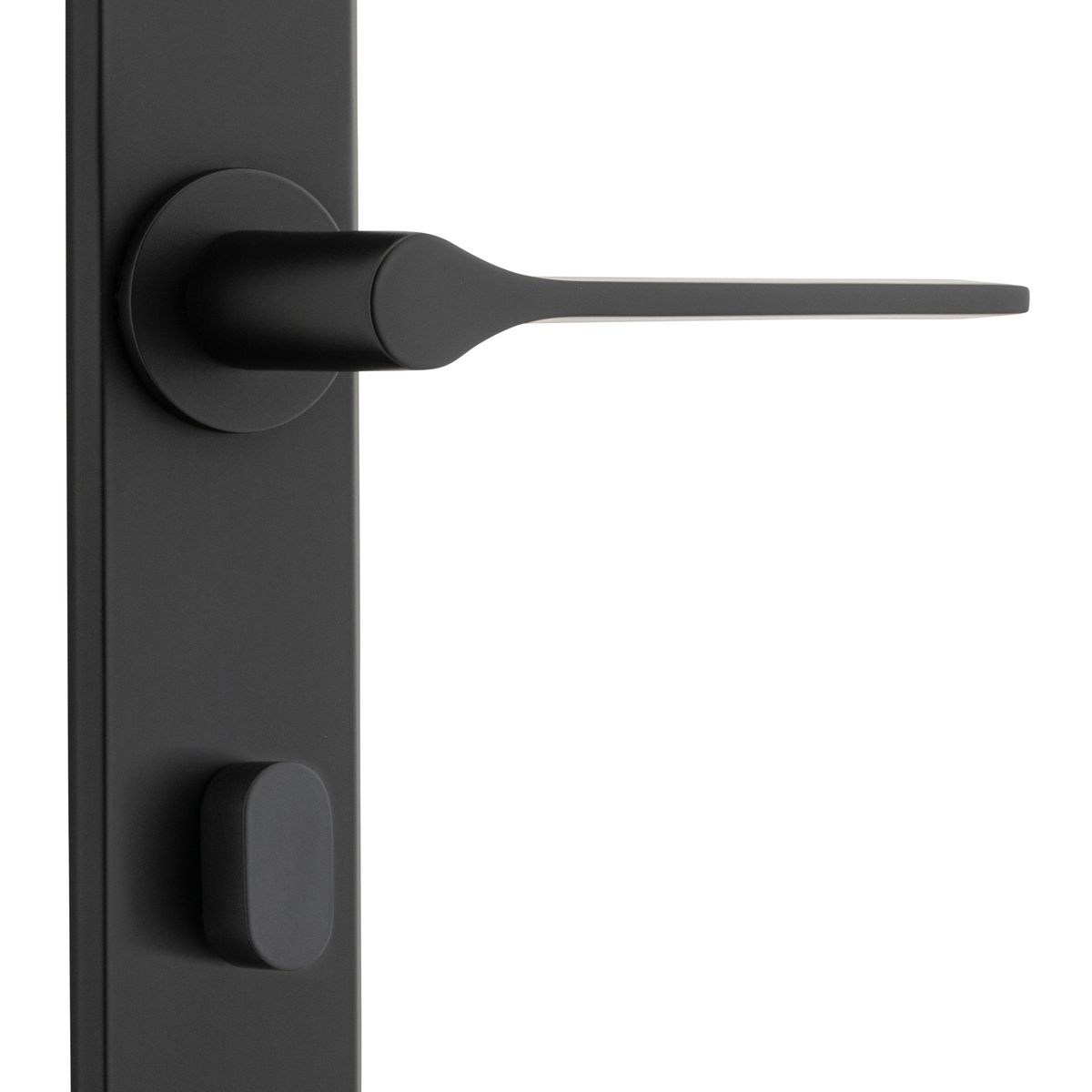 12758P85 - Como Lever - Chamfered Backplate - Matt Black - Privacy