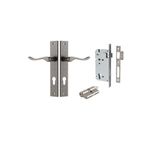 13920KENTR60KK - Stirling Lever - Rectangular Backplate Entrance Kit with High Security Lock - Distressed Nickel - Entrance