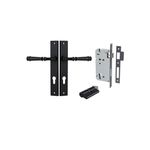 12706KENTR60KK - Verona Lever - Rectangular Backplate Entrance Kit with High Security Lock - Matt Black - Entrance