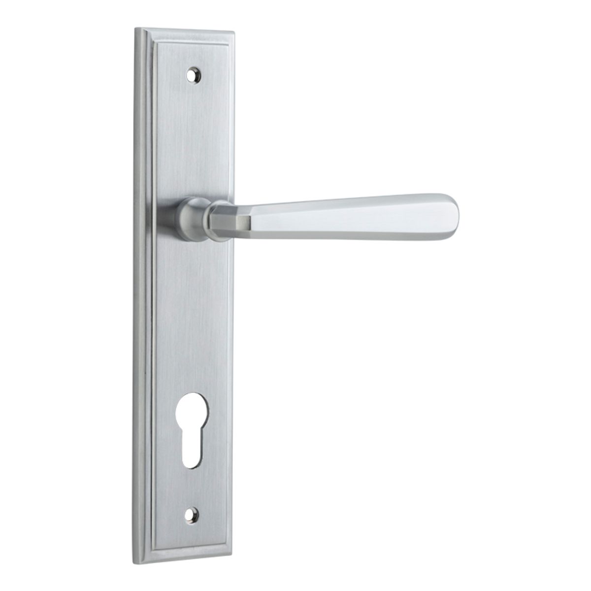 12378E85 - Copenhagen Lever - Stepped Backplate - Brushed Chrome - Entrance