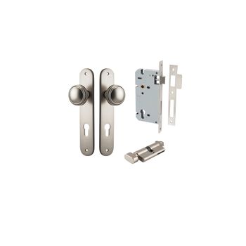 Paddington Knob - Oval Backplate Entrance Kit with High Security Lock
