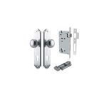 12326KENTR60KT - Paddington Knob - Shouldered Backplate Entrance Kit with High Security Lock - Brushed Chrome - Entrance