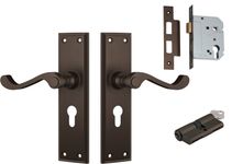 Milton Lever - Long Backplate Entrance Set with High Security Lock