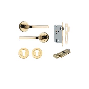 Annecy Lever - Round Rose Entrance Kit with Separate High Security Lock