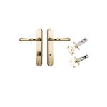 10230KPRIV60 - Verona Lever - Oval Backplate Privacy Kit with Privacy Turn - Polished Brass - Privacy