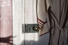 Small Milled Edged Mortice Knob - Round Rose