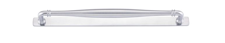 21095B - Sarlat Cabinet Pull with Backplate - CTC320mm - Brushed Chrome