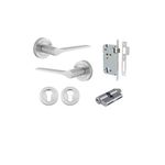 0365KENTR60KK - Como Lever - Round Rose Entrance Kit with High Security Lock - Brushed Chrome - Entrance