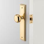 10340 - Cambridge Knob - Stepped Backplate - Polished Brass - Passage