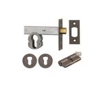 22550K70KKER - Euro Mortice Deadbolt Kit - 70mm Backset with Round Euro Escutcheon Key/Key - Signature Brass - Entrance