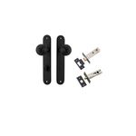 12836KPRIV60 - Guildford Knob - Oval Backplate Privacy Kit with Privacy Turn - Matt Black - Privacy