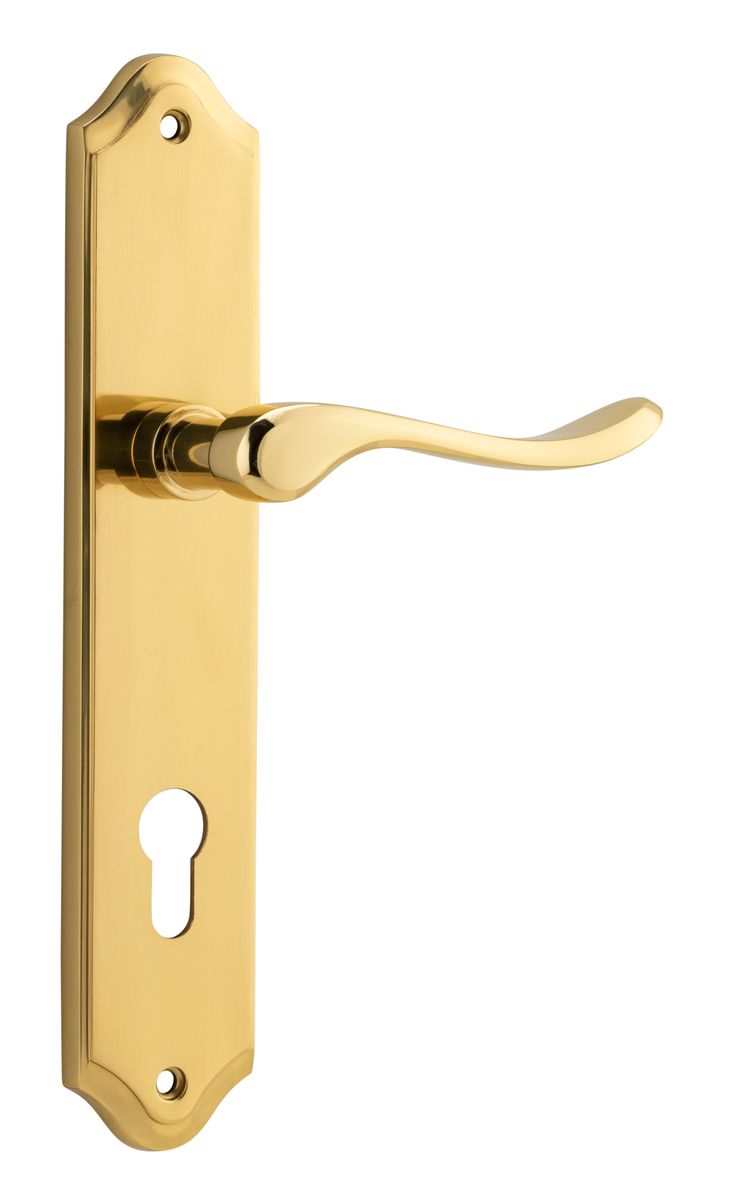 10422E85 - Stirling Lever - Shouldered Backplate - Polished Brass - Entrance