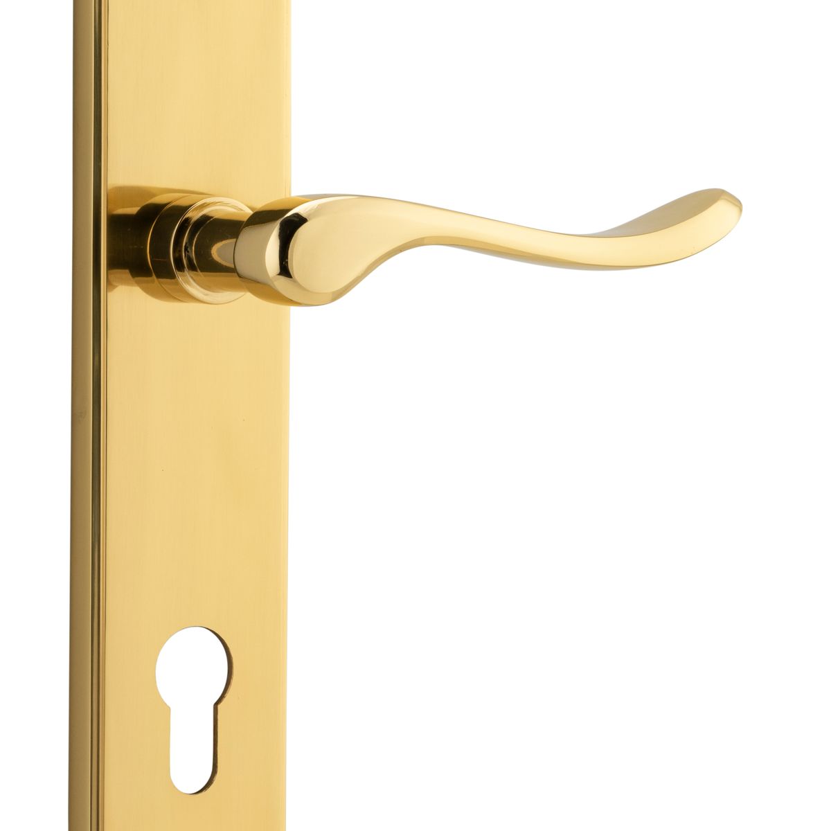 10422E85 - Stirling Lever - Shouldered Backplate - Polished Brass - Entrance