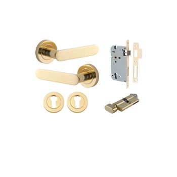 Bronte Lever - Round Rose Entrance Kit with High Security Lock