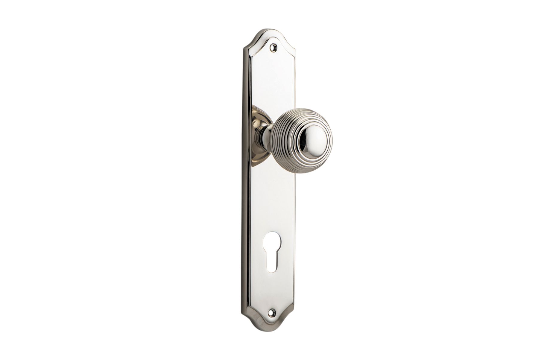14330E85 - Guildford Knob - Shouldered Backplate - Polished Nickel - Entrance