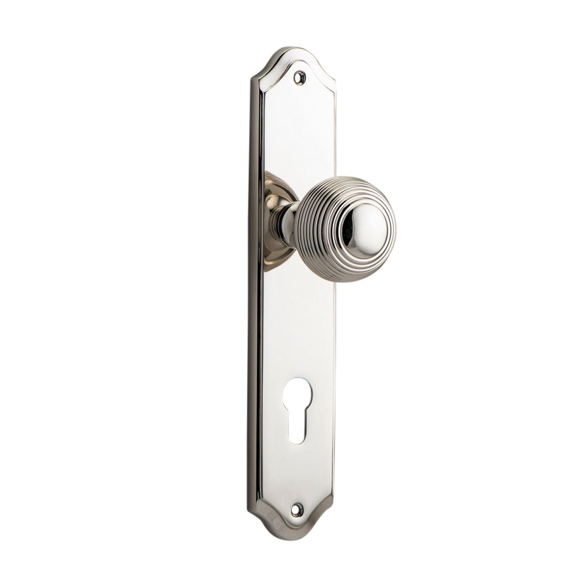 14330E85 - Guildford Knob - Shouldered Backplate - Polished Nickel - Entrance