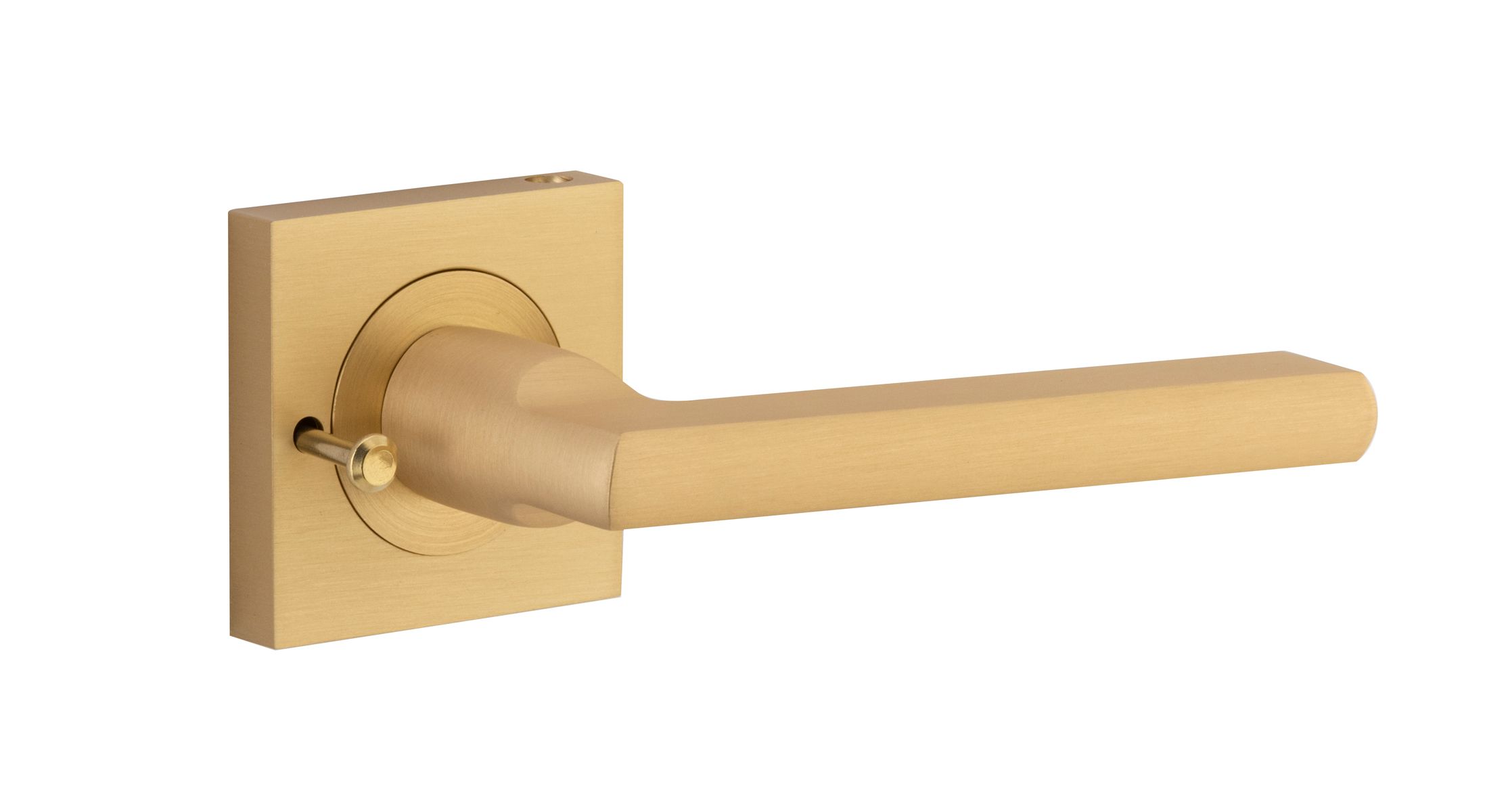 0458KIBPRIV60 - Baltimore Lever - Square Rose (Inbuilt Privacy) - Brushed Brass - Privacy