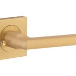 0458KIBPRIV60 - Baltimore Lever - Square Rose (Inbuilt Privacy) - Brushed Brass - Privacy