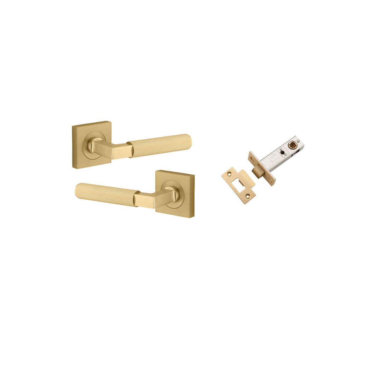 16269KPASS60 - Brunswick Lever - Square Rose Passage Kit - Brushed Gold PVD - Passage