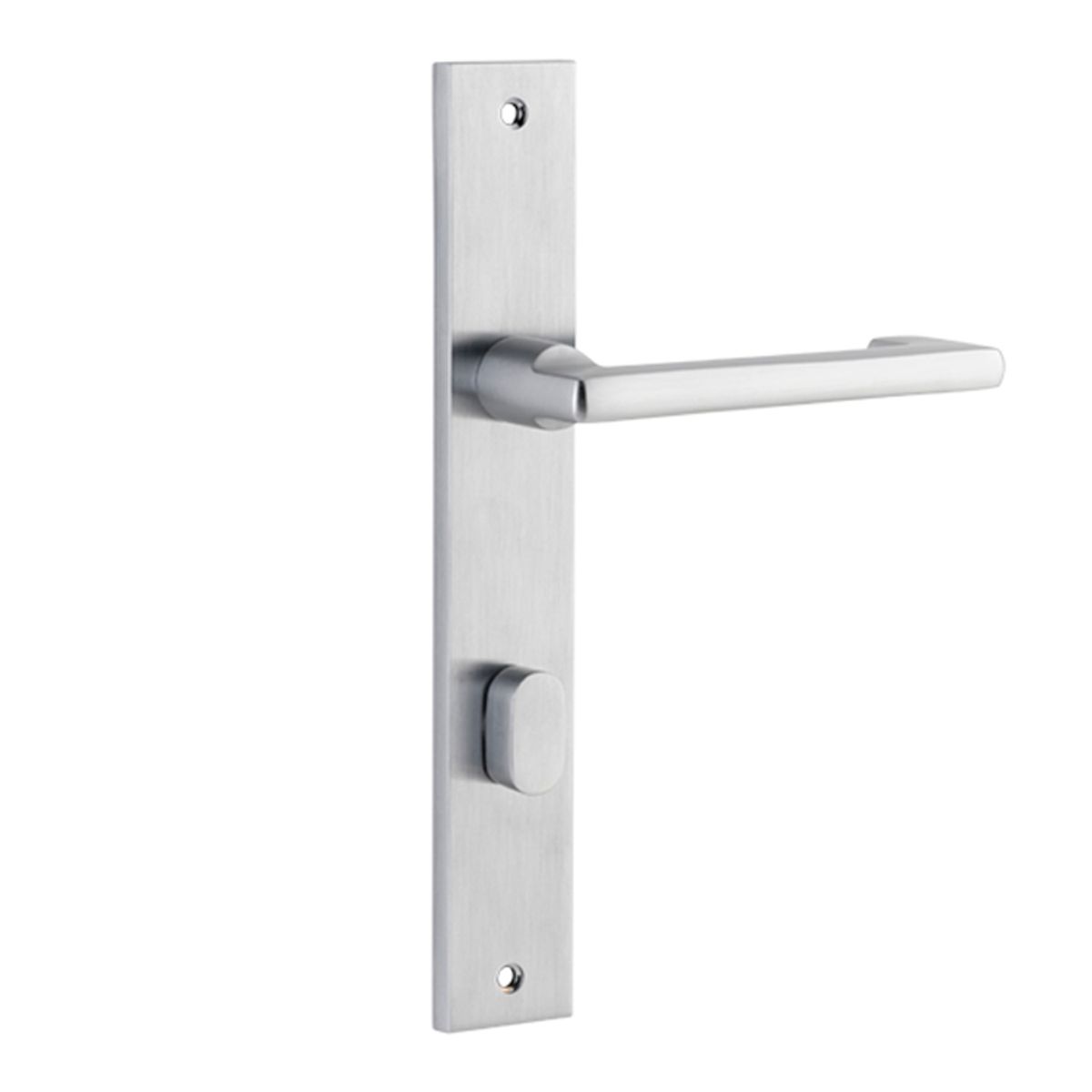 12348P85 - Baltimore Return Lever - Rectangular Backplate - Brushed Chrome - Privacy