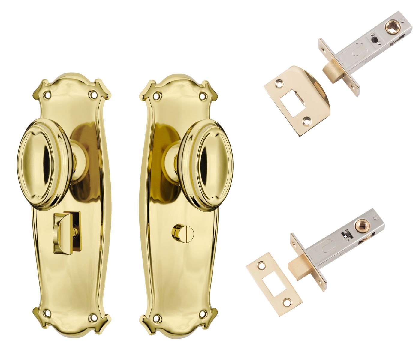 Bungalow Door Knob - Long Backplate Privacy Set