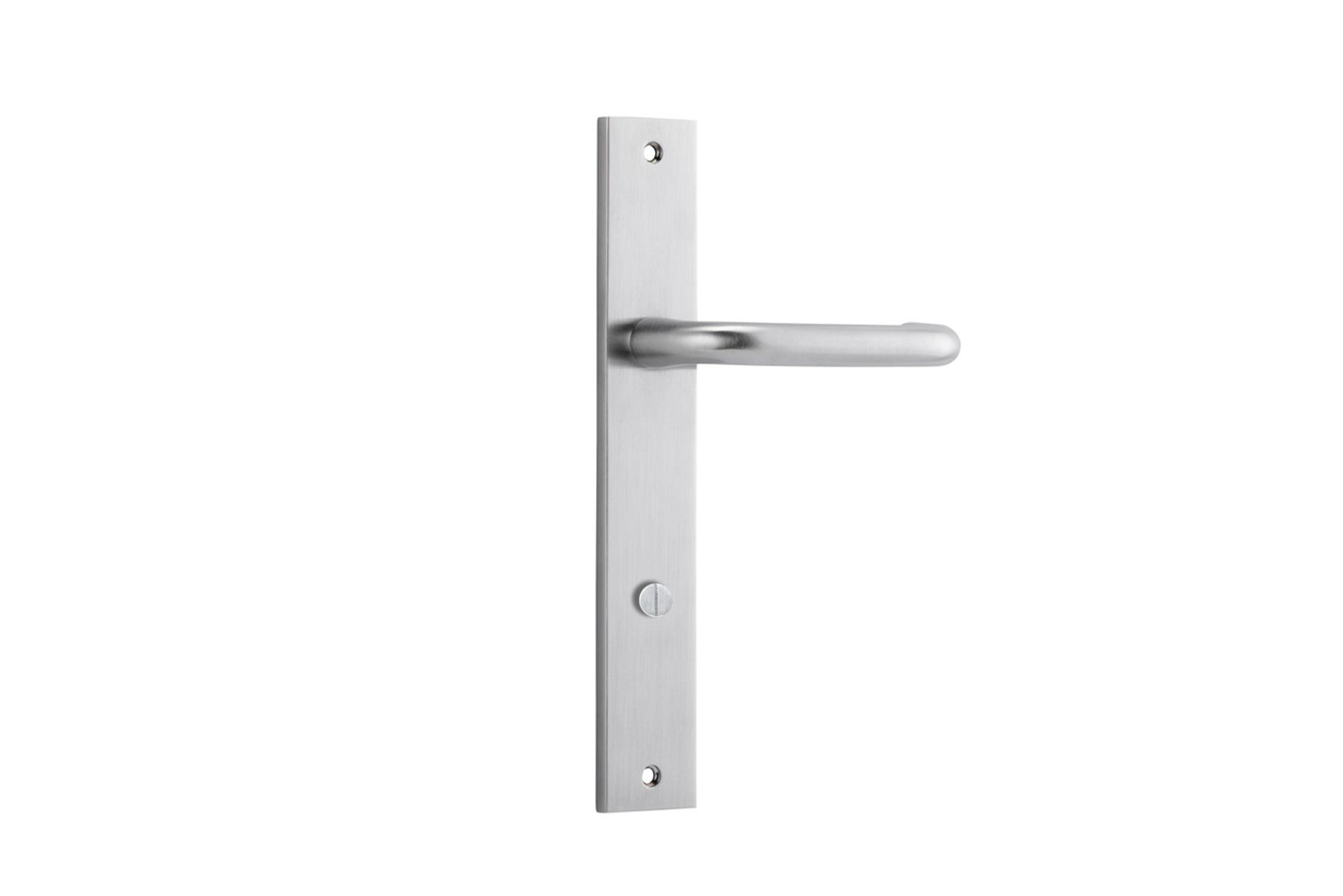 12344P85 - Oslo Lever - Rectangular Backplate - Brushed Chrome - Privacy
