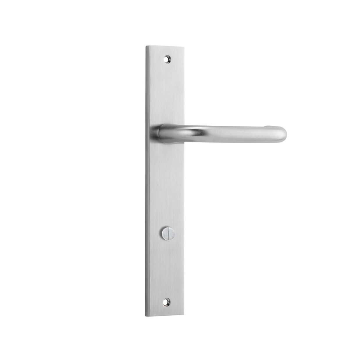 12344P85 - Oslo Lever - Rectangular Backplate - Brushed Chrome - Privacy