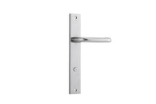 12344P85 - Oslo Lever - Rectangular Backplate - Brushed Chrome - Privacy