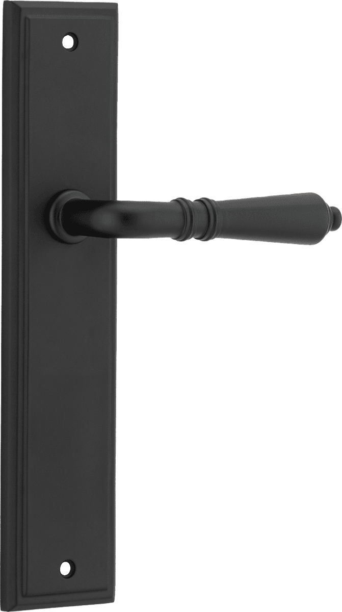 12736 - Sarlat Lever - Stepped Backplate - Matt Black - Passage