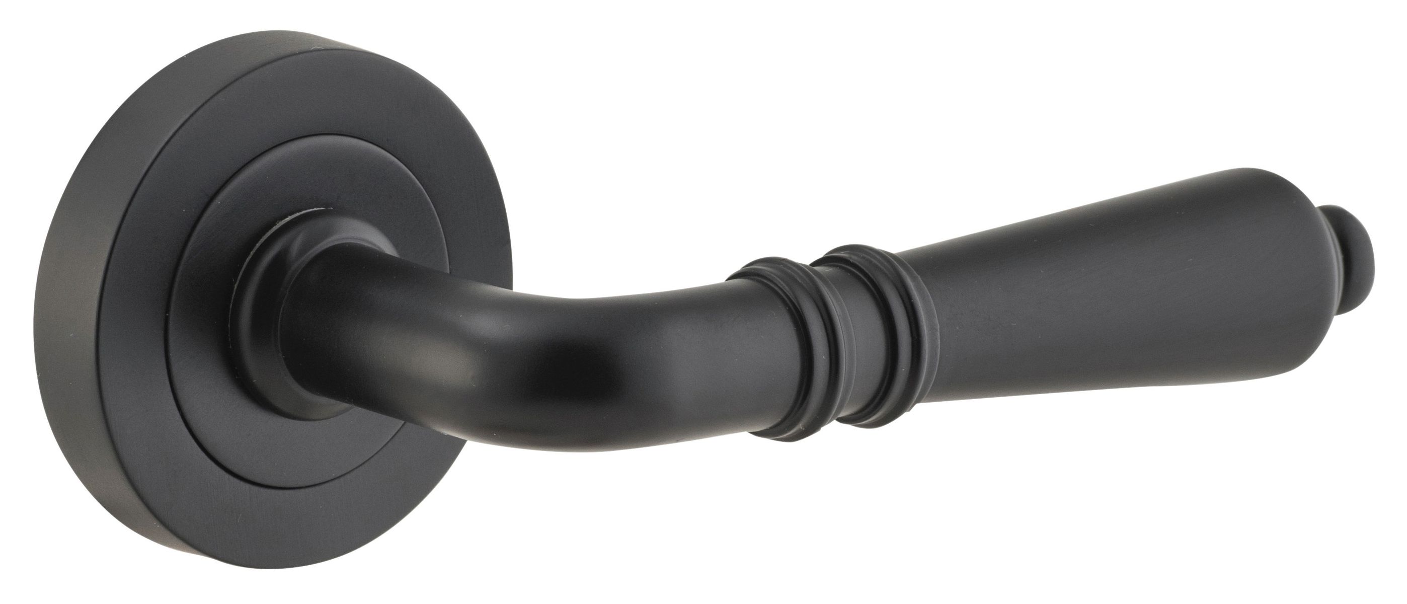 9203 - Sarlat Lever - Round Rose - Matt Black - Passage