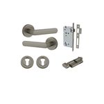 16870KENTR60KT - Osaka Lever - Round Rose Entrance Kit with Separate High Security Lock - Graphite PVD - Entrance