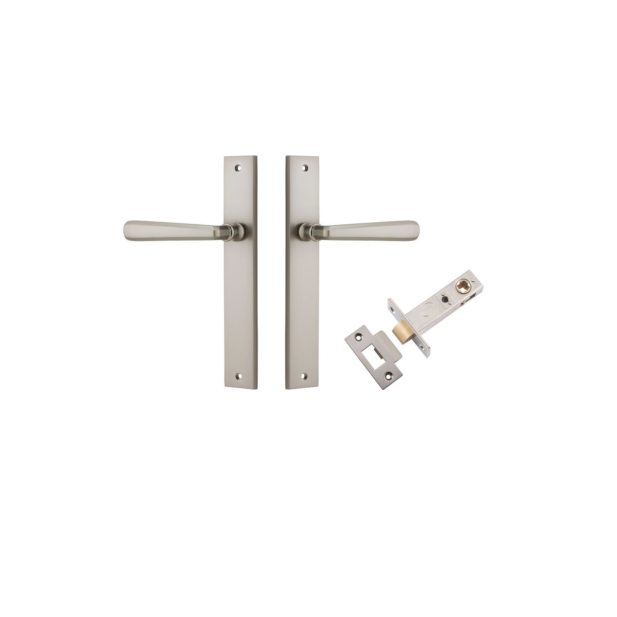 14872KPASS60 - Copenhagen Lever - Rectangular Backplate Passage Kit - Satin Nickel - Passage