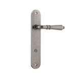 13724P85 - Sarlat Lever - Oval Backplate - Distressed Nickel - Privacy