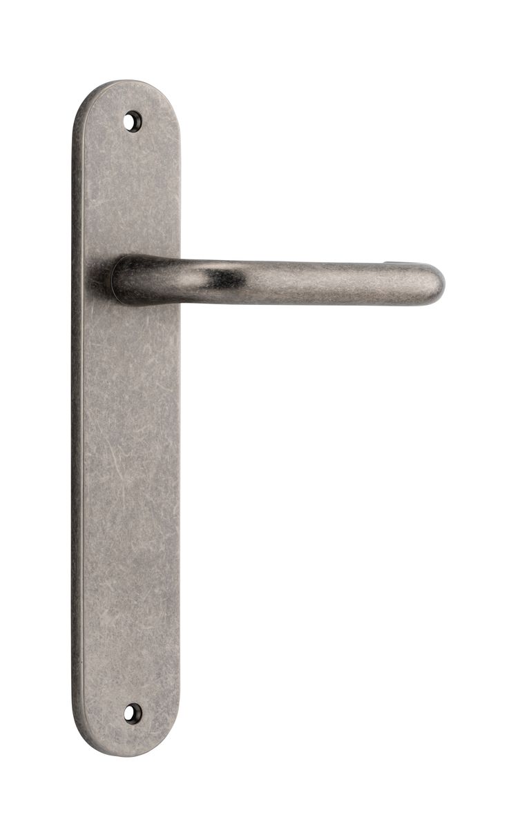 13846 - Oslo Lever - Oval Backplate - Distressed Nickel - Passage