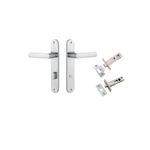 12364KPRIV60 - Osaka Lever - Oval Backplate Privacy Kit with Privacy Turn - Brushed Chrome - Privacy