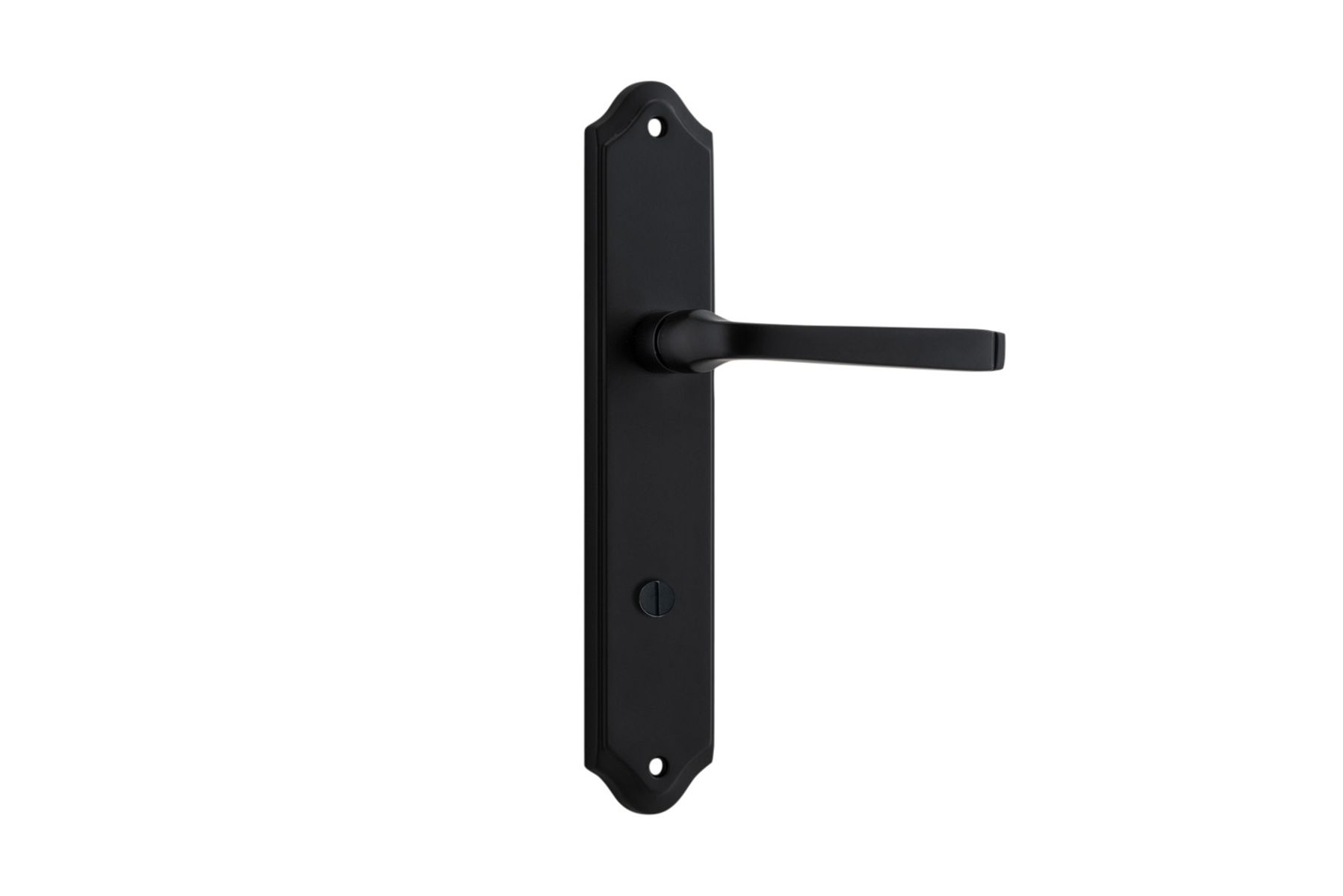 12720P85 - Annecy Lever - Shouldered Backplate - Matt Black - Privacy