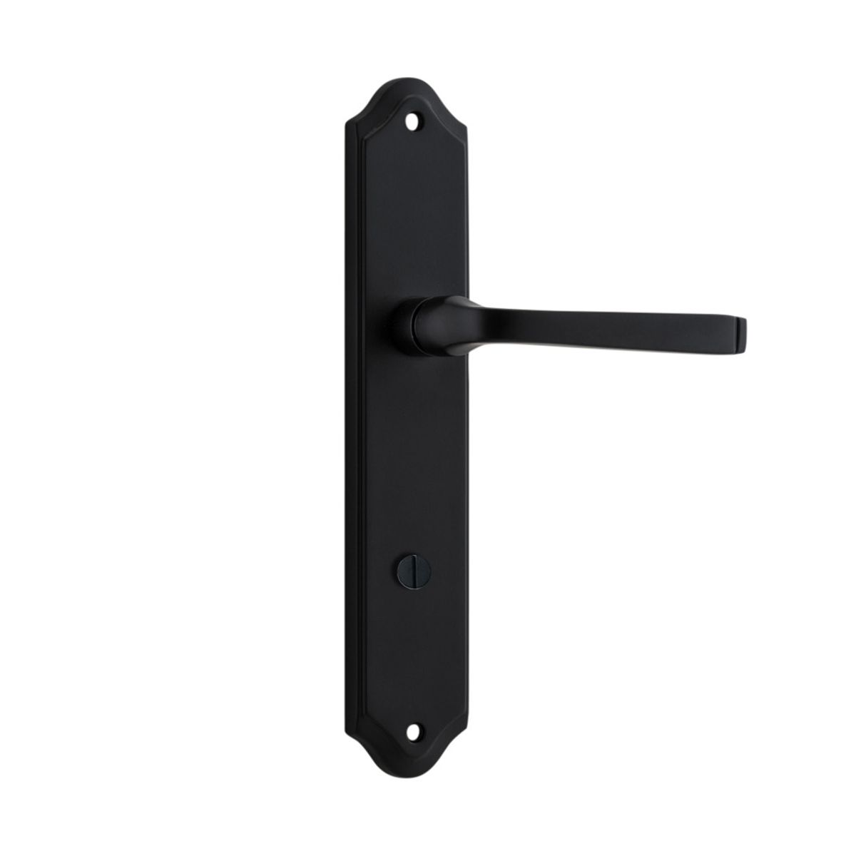 12720P85 - Annecy Lever - Shouldered Backplate - Matt Black - Privacy