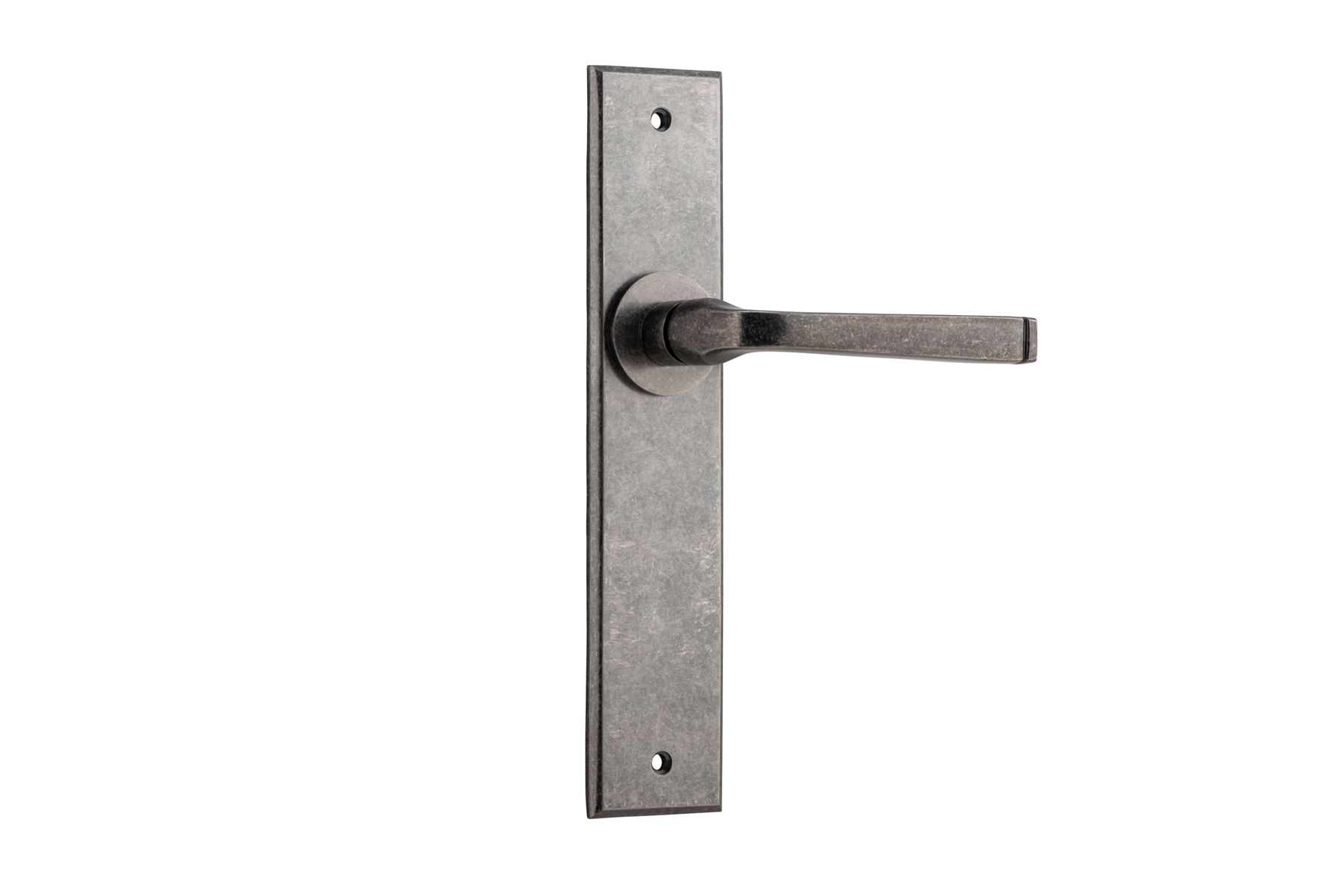 13788 - Annecy Lever - Chamfered Backplate - Distressed Nickel - Passage