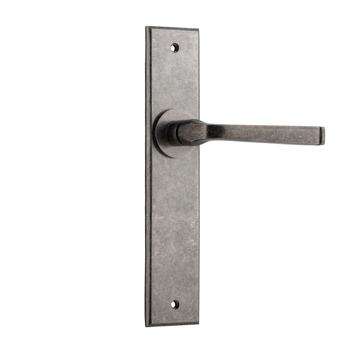 13788 - Annecy Lever - Chamfered Backplate - Distressed Nickel - Passage