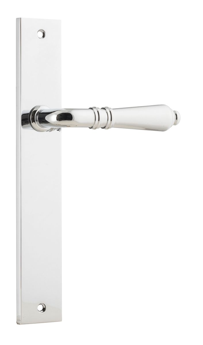 11700 - Sarlat Lever - Rectangular Backplate - Polished Chrome - Passage