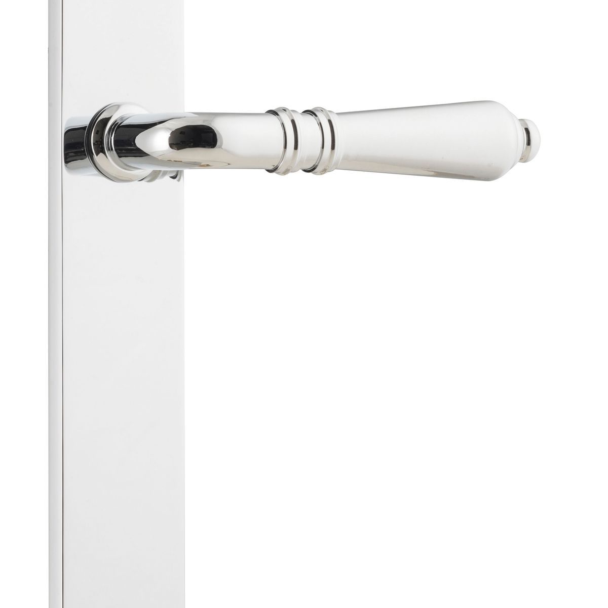 11700 - Sarlat Lever - Rectangular Backplate - Polished Chrome - Passage