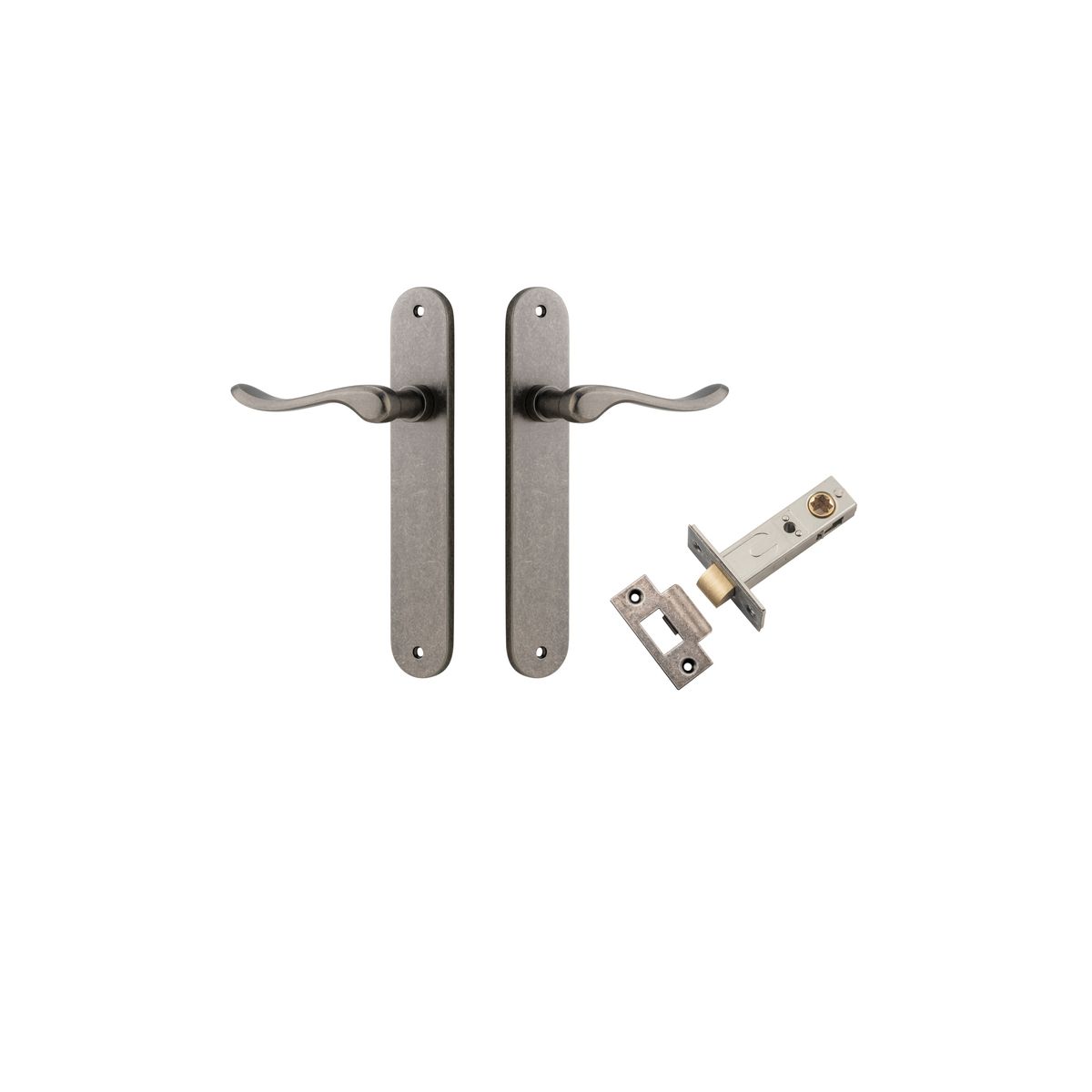 13924KPASS60 - Stirling Lever - Oval Backplate Passage Kit - Distressed Nickel - Passage