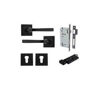 Annecy Lever - Square Rose Entrance Kit with Separate High Security Lock