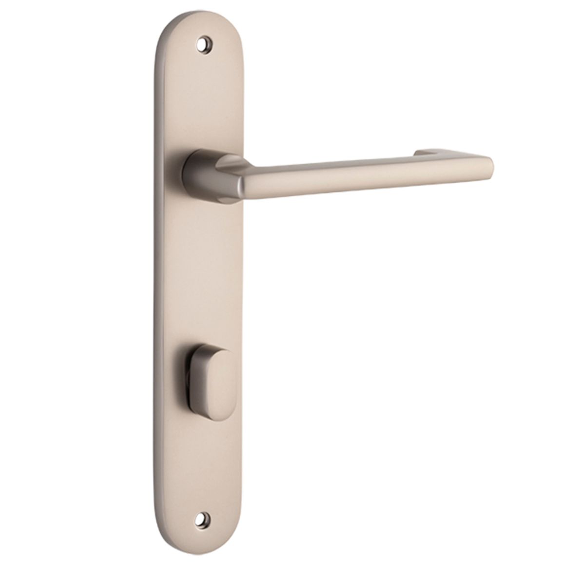 14852P85 - Baltimore Return Lever - Oval Backplate - Satin Nickel - Privacy